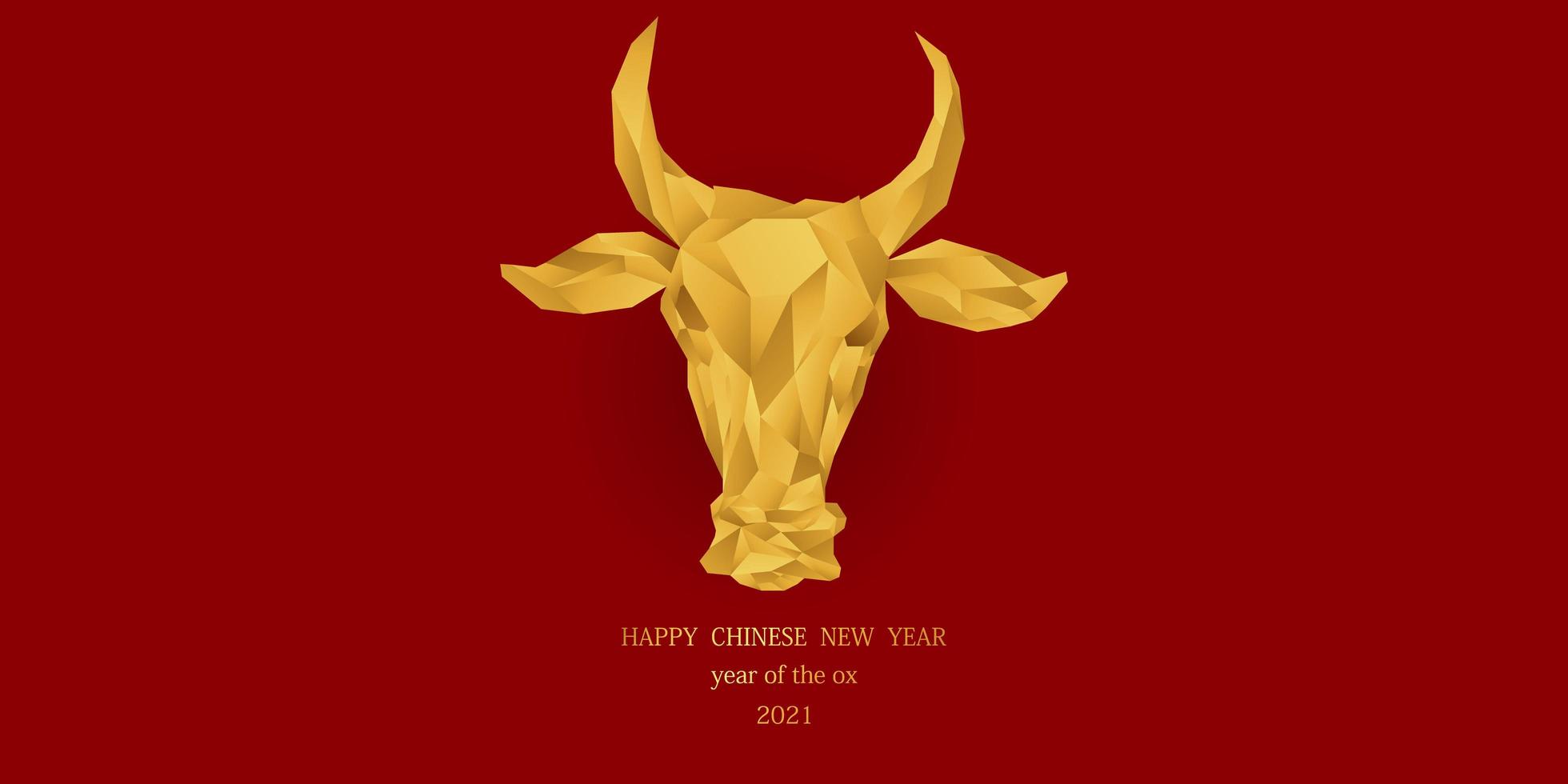 Happy Chinese new year banner card year of Ox vector