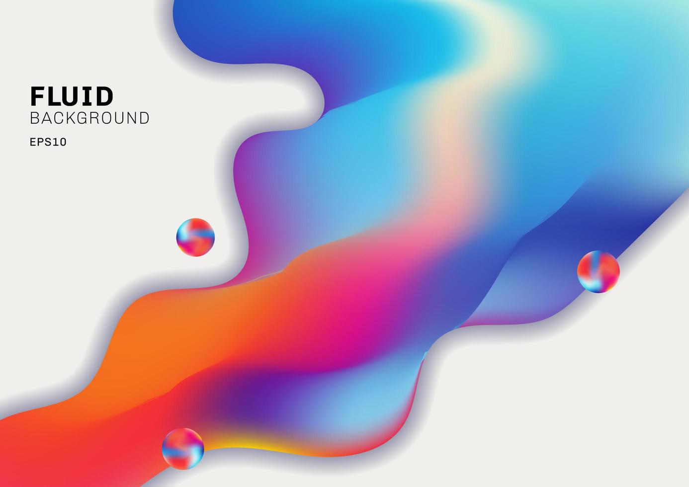 Abstract colorful 3D Fluid shape flowing vibrant color on white background. vector
