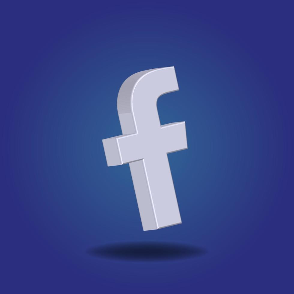 Icono de facebook vector 3d