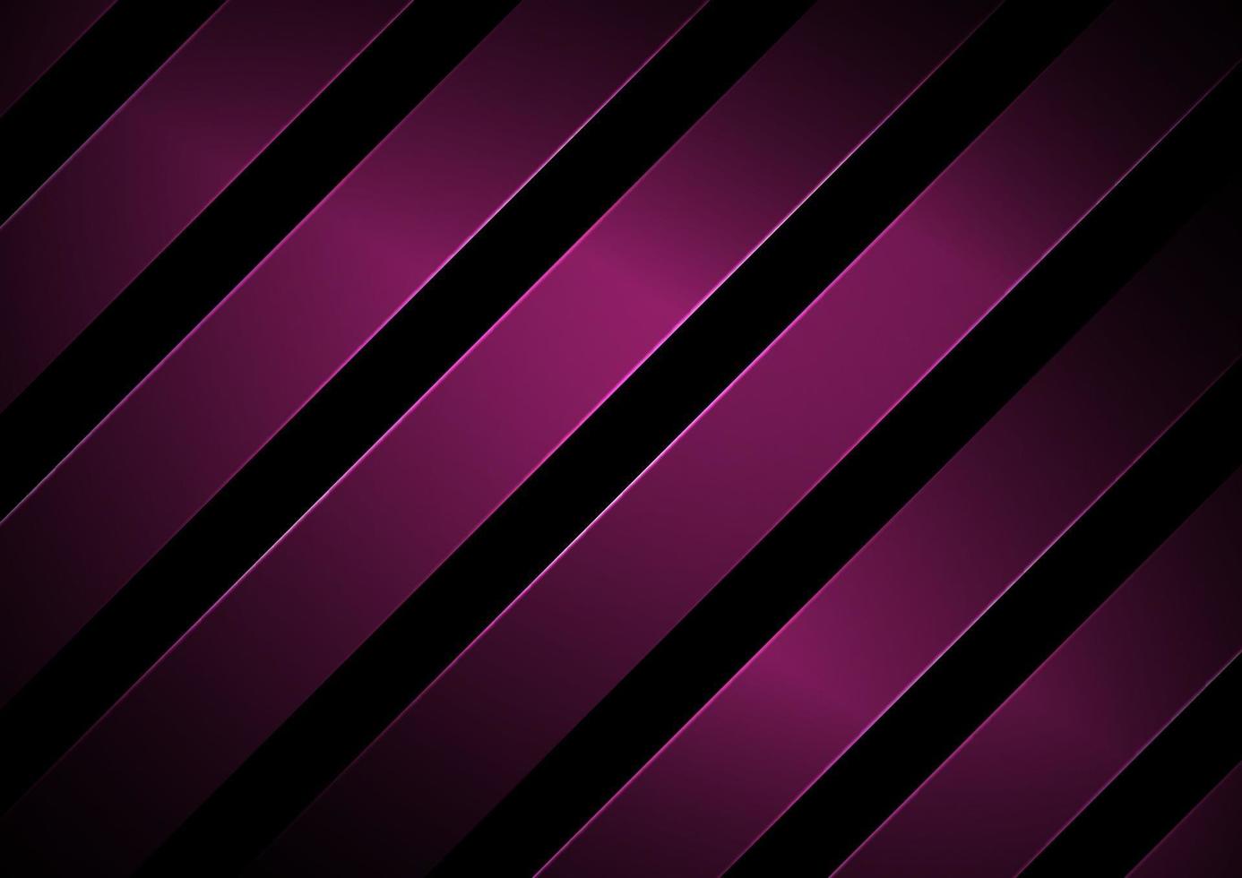 Abstract stripes geometric diagonal lines pink color with lighting on black background. vector