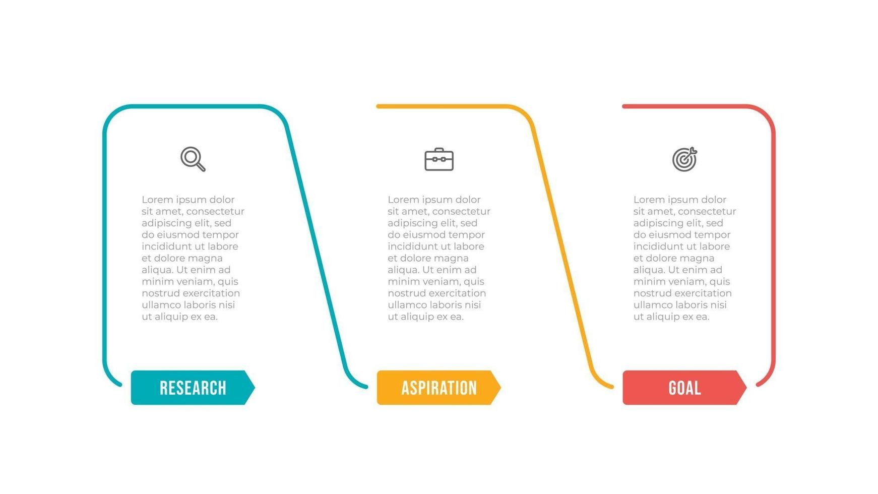 Business infographic template. Thin line label design with icon and 3 options or steps. Can be used for info graph, workflow diagram, annual report. vector