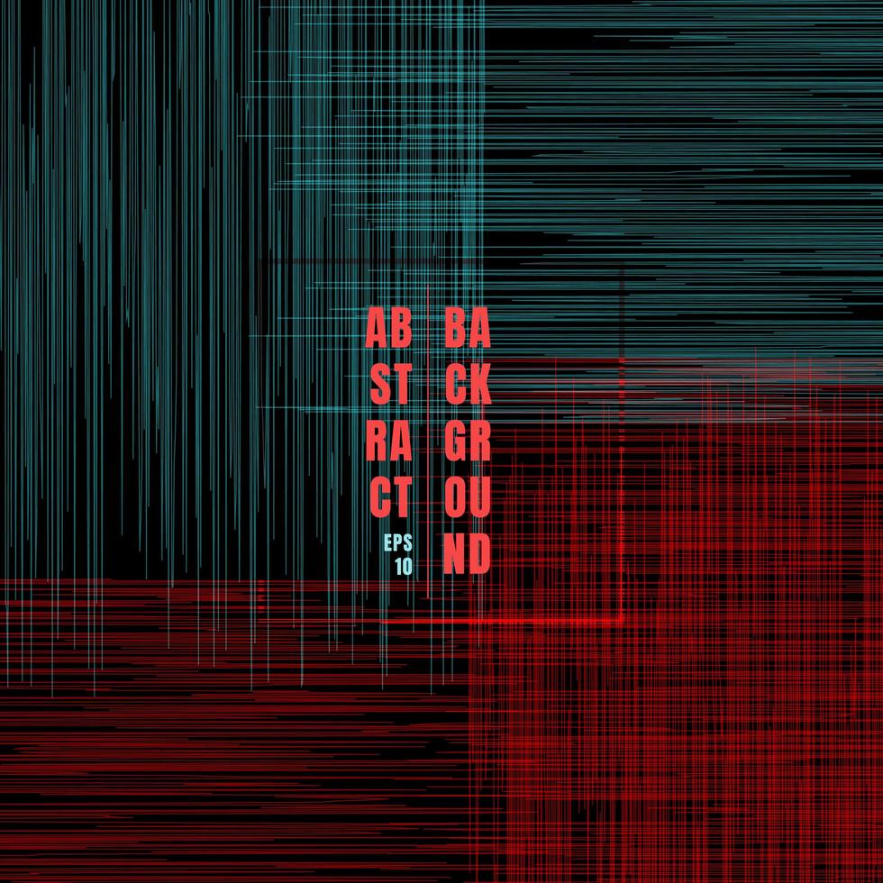 Abstract grunge pattern blue and red scratch lines on black background vector