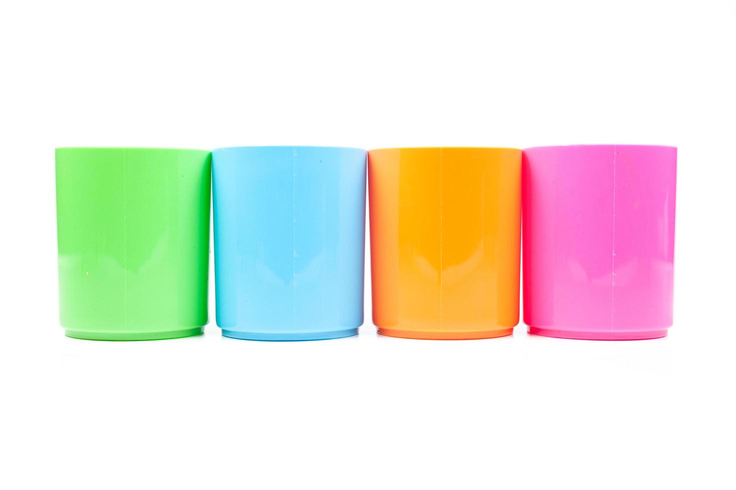 Plastic multi-colored glasses photo