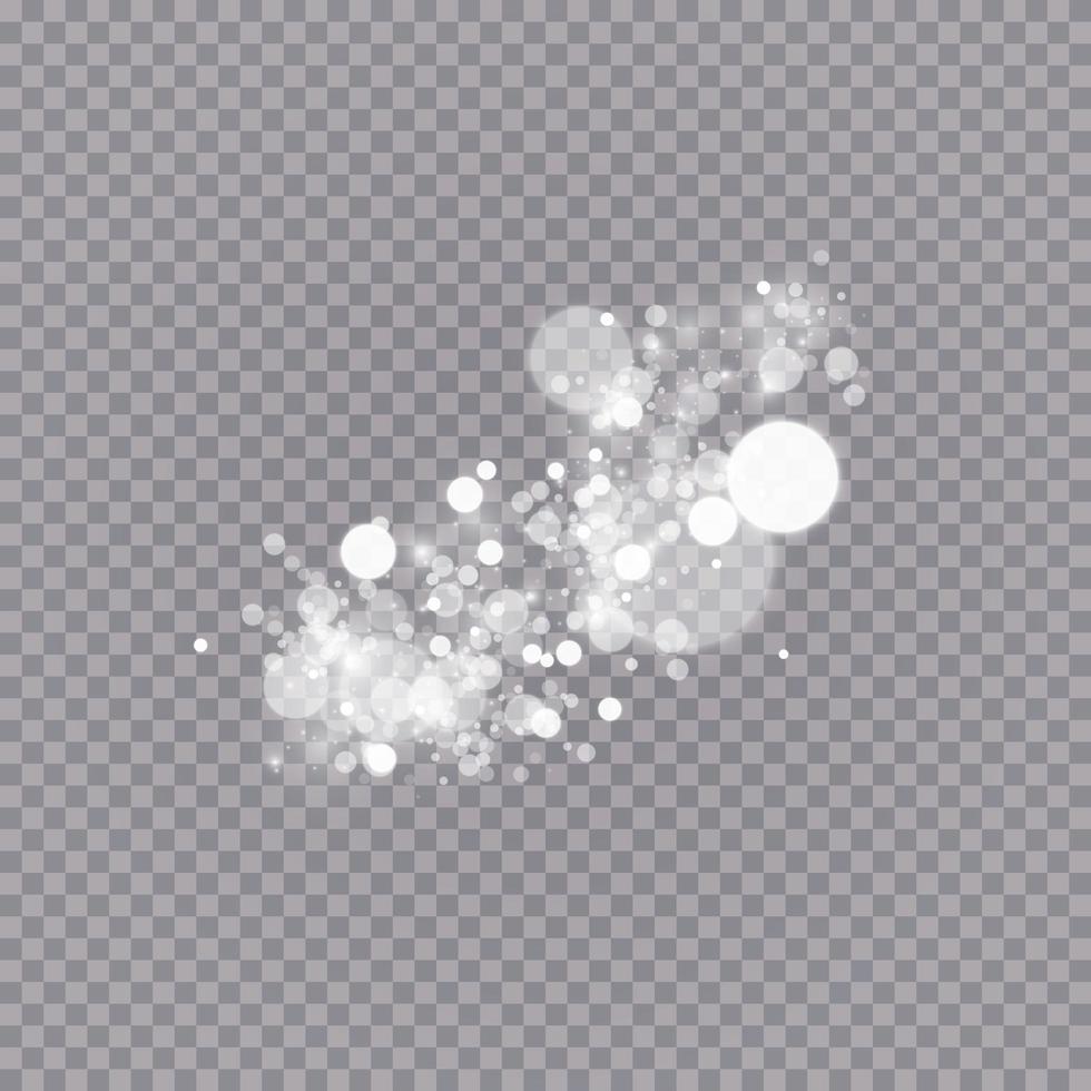 Glowing light effect with many glitter particles isolated vector