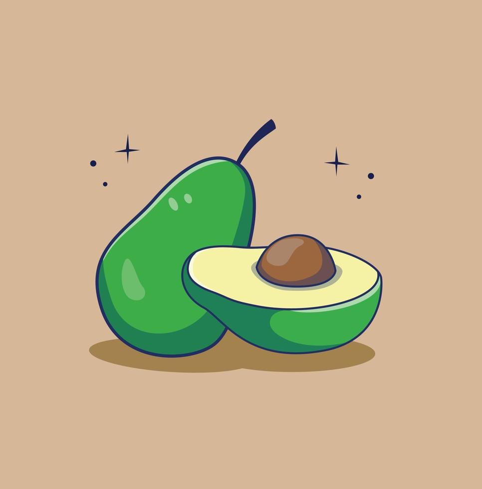 avocado fruit healthy organic food icon flat design vector