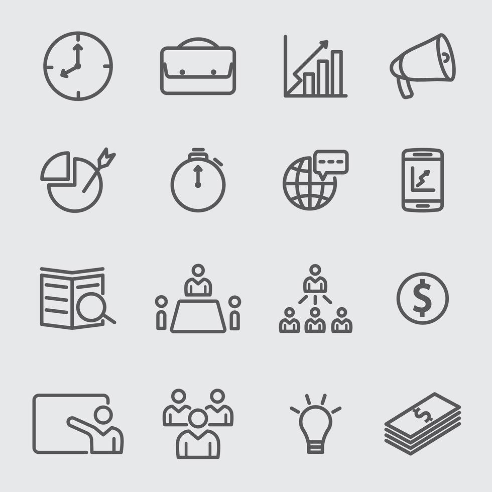 Business line icons set vector