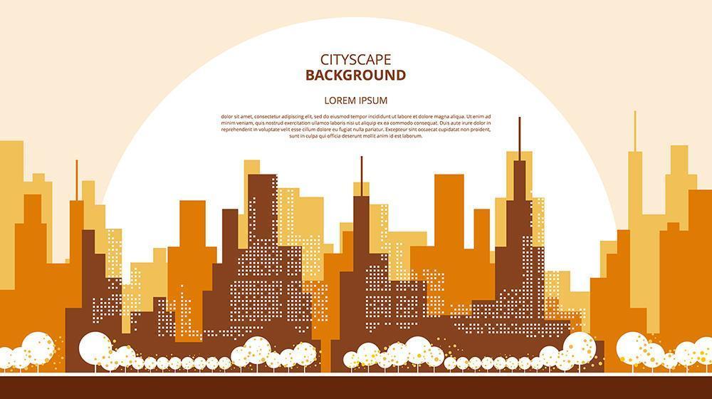 abstract flat cityscape landscape background vector