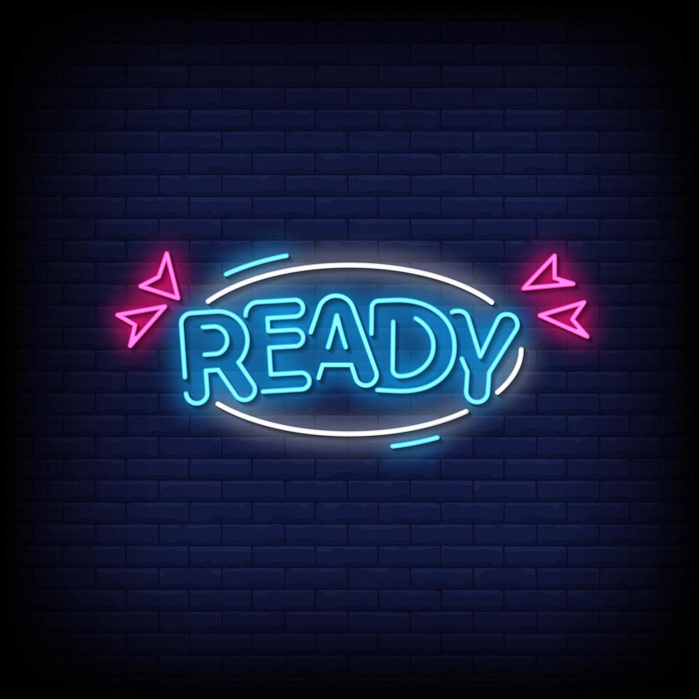 Ready Neon Signs Style Text Vector