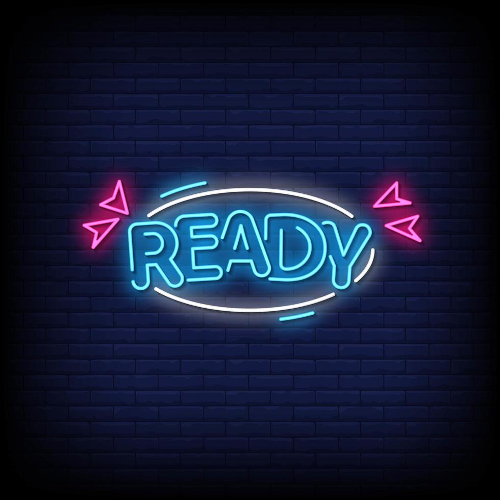 Ready Neon Signs Style Text Vector
