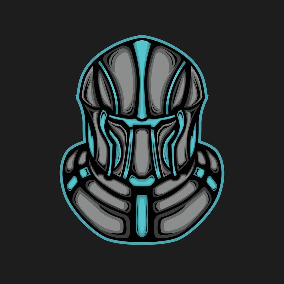 Helmet armor e-sport mascot vector