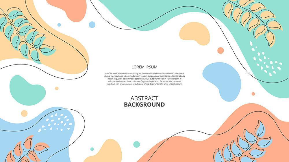 Abstract flat floral fluid shapes background vector