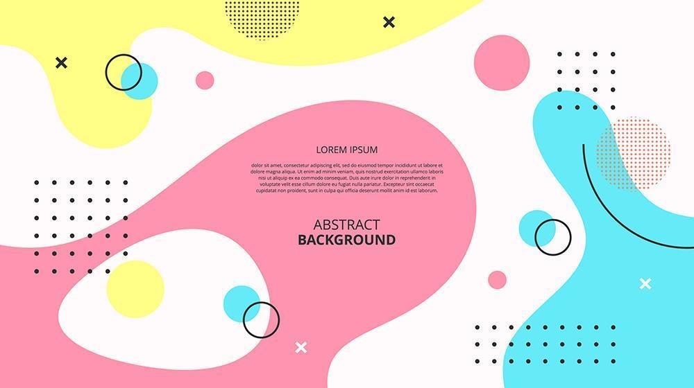 Abstract flat geometric fluid shapes background vector