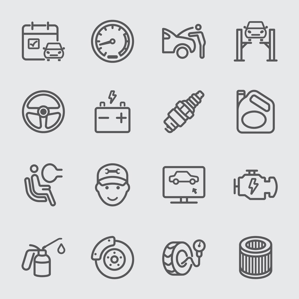 Car services  line icons set vector