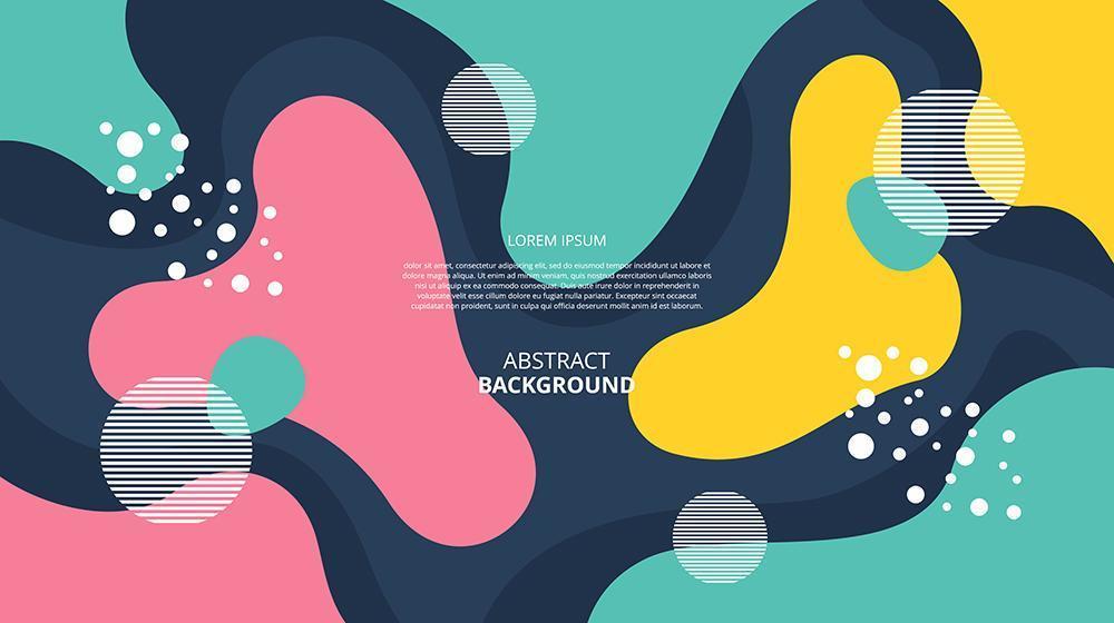 Abstract flat geometric fluid circle shapes background vector