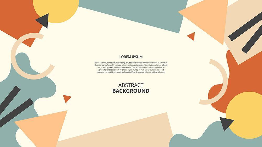 Abstract flat geometric fluid shapes retro background vector