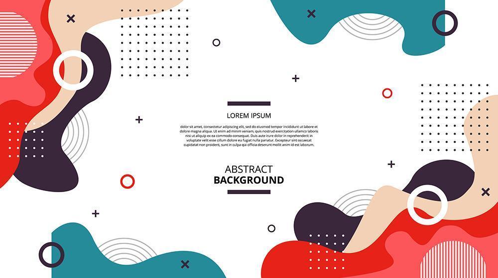 Abstract flat gemetric fluid shapes white background vector