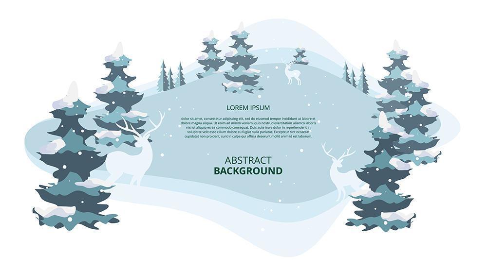 Abstract flat winter landscape background vector