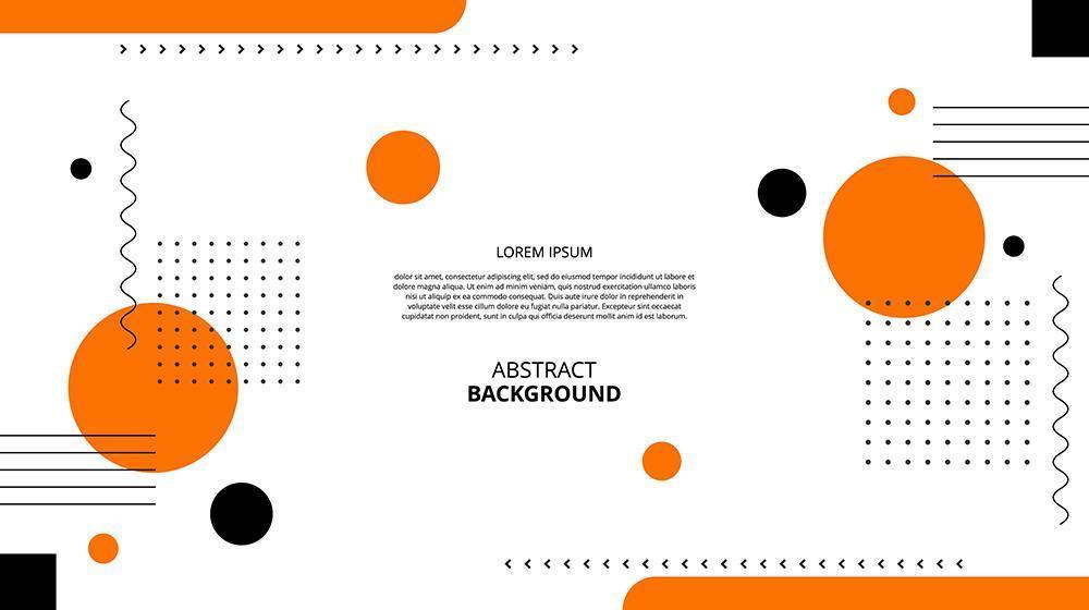 Abstract flat orange black geometric shapes background vector