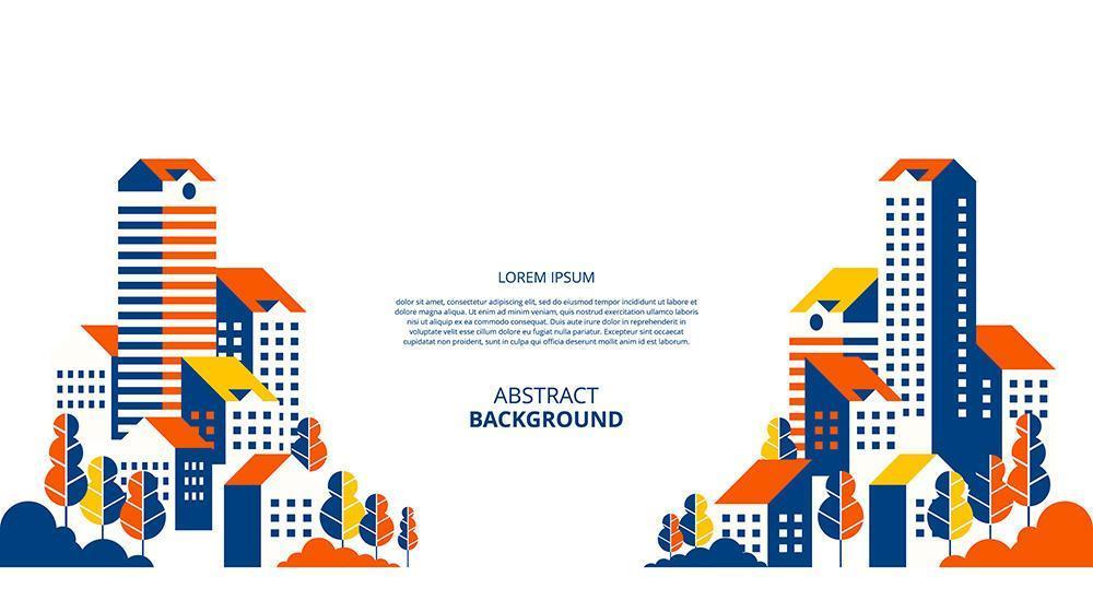 Fondo de paisaje de apartamentos planos abstractos vector