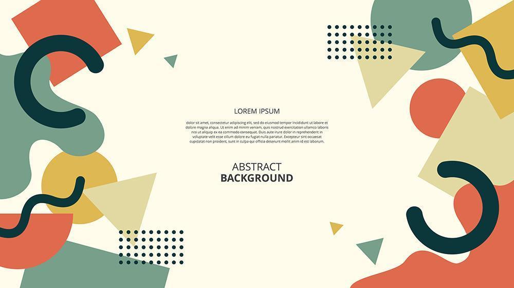 Abstract flat memphis geometric fluid shapes retro background vector