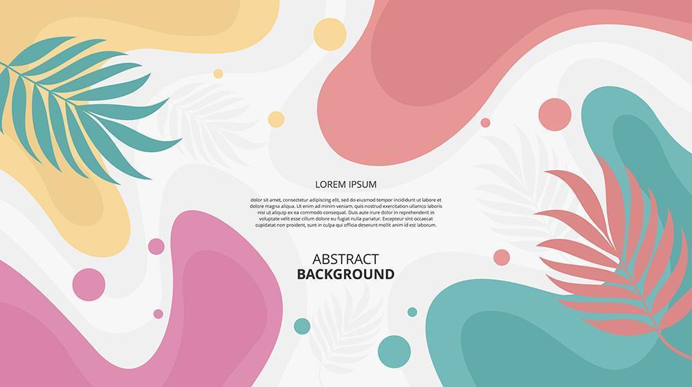 Abstract flat floral fluid shapes background vector