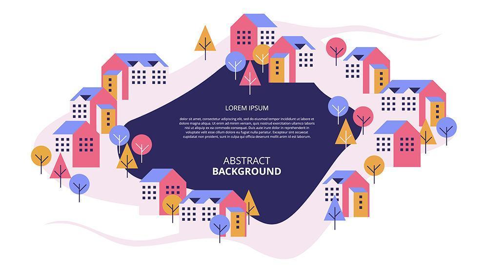 Abstract flat housing landscape background vector