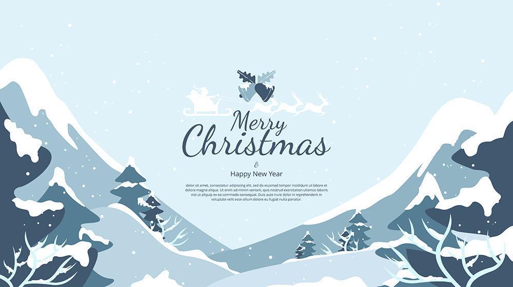 Abstract flat christmas winter landscape  background vector