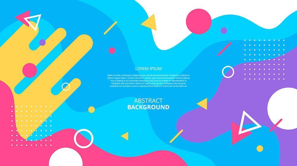 Abstract flat geometric shapes memphis background vector