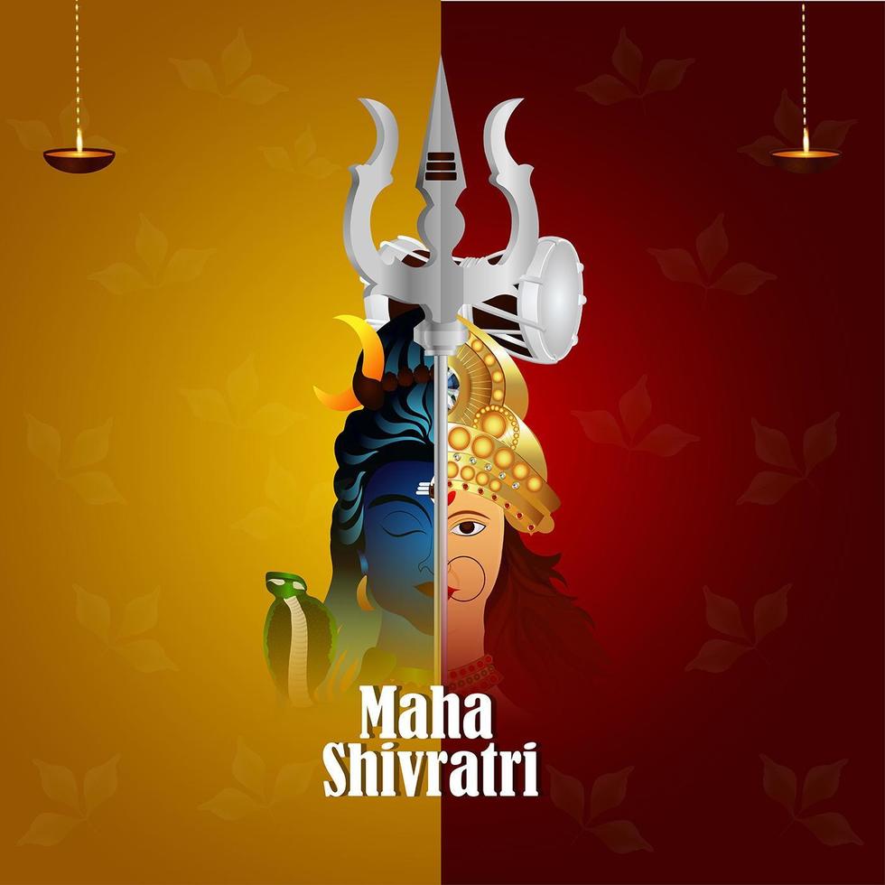 ilustración creativa del señor shiva para maha shivratri vector