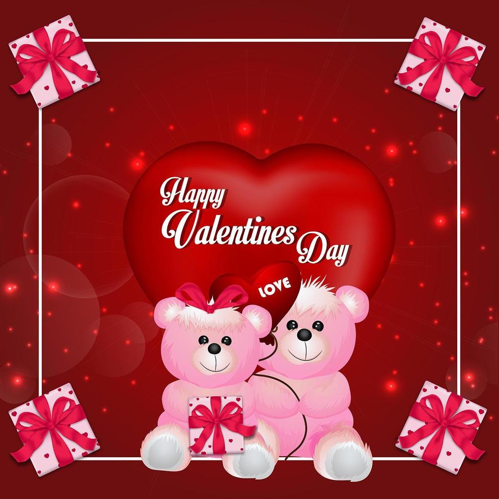 Happy valentine's day background with hearts vector