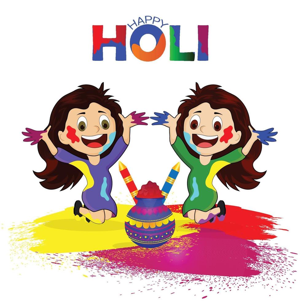 Holi indian festival celebration vector