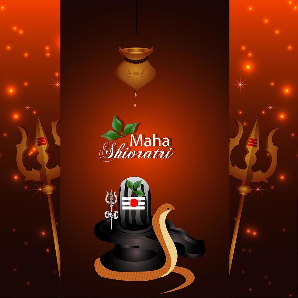 Creative background for happy maha shivratri vector