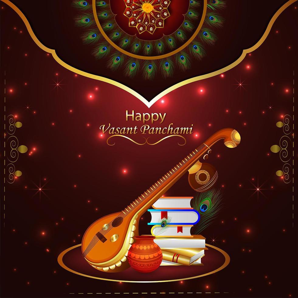 Vasant panchami creative illustration vector