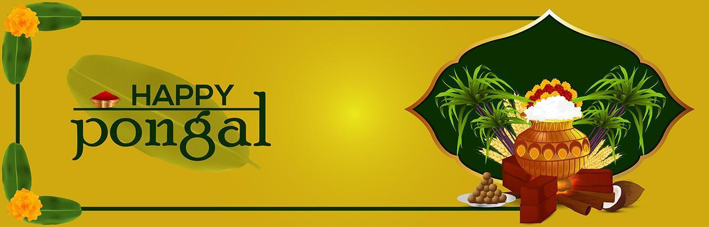Pongal banner design concept vector