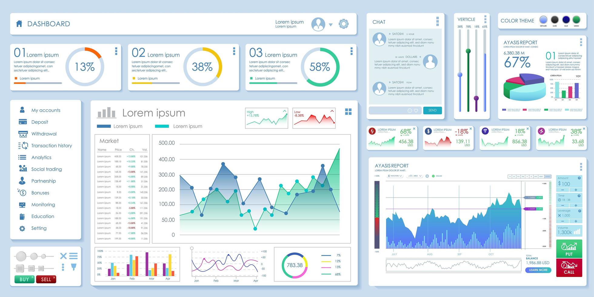 Set Vector Elements of Infographics and User Interface