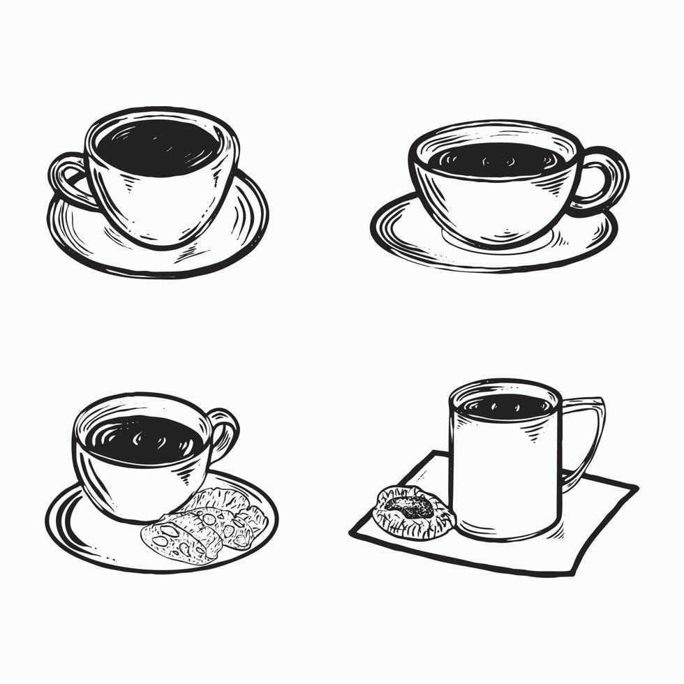 Set of cups coffee illustration vector