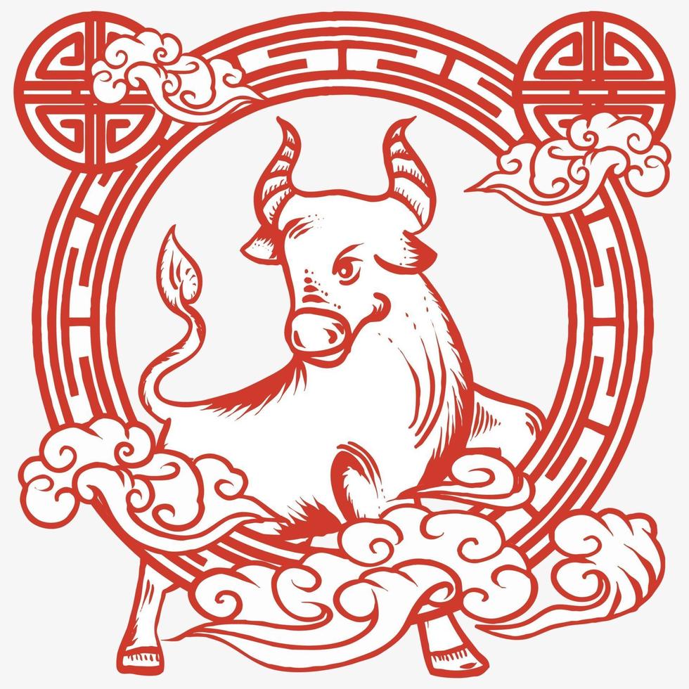 Chinese new year ox Illustration vector