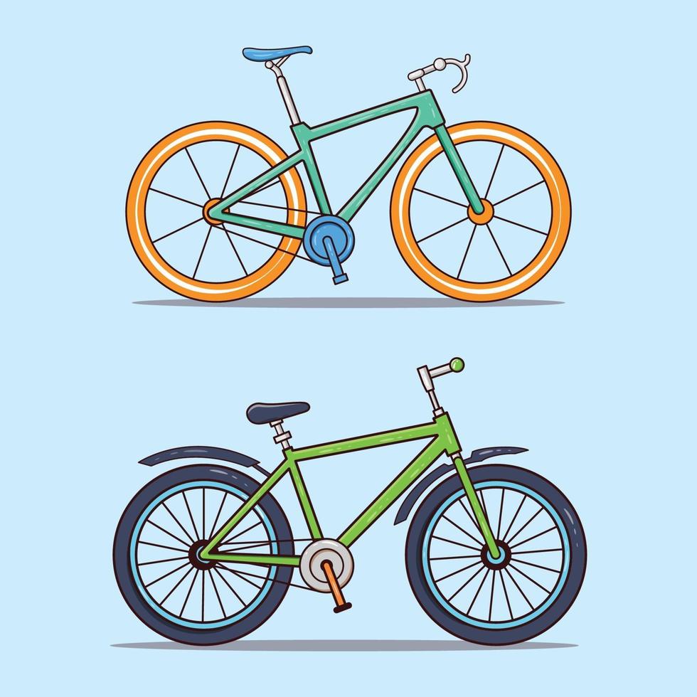 Set of two sports bicycles vector