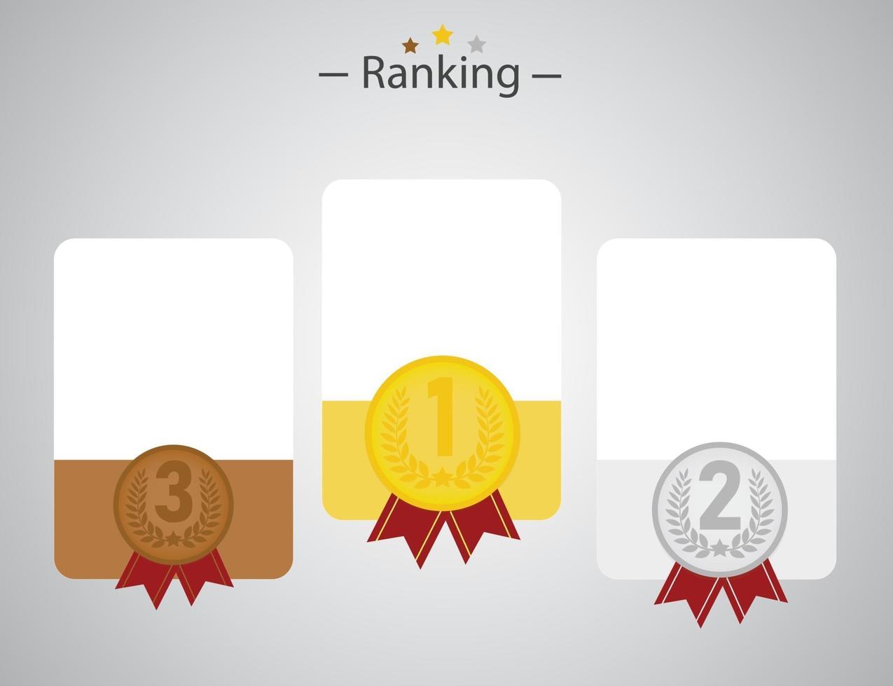 Infographic with gold, silver, and copper as number 1, 2, 3 vector