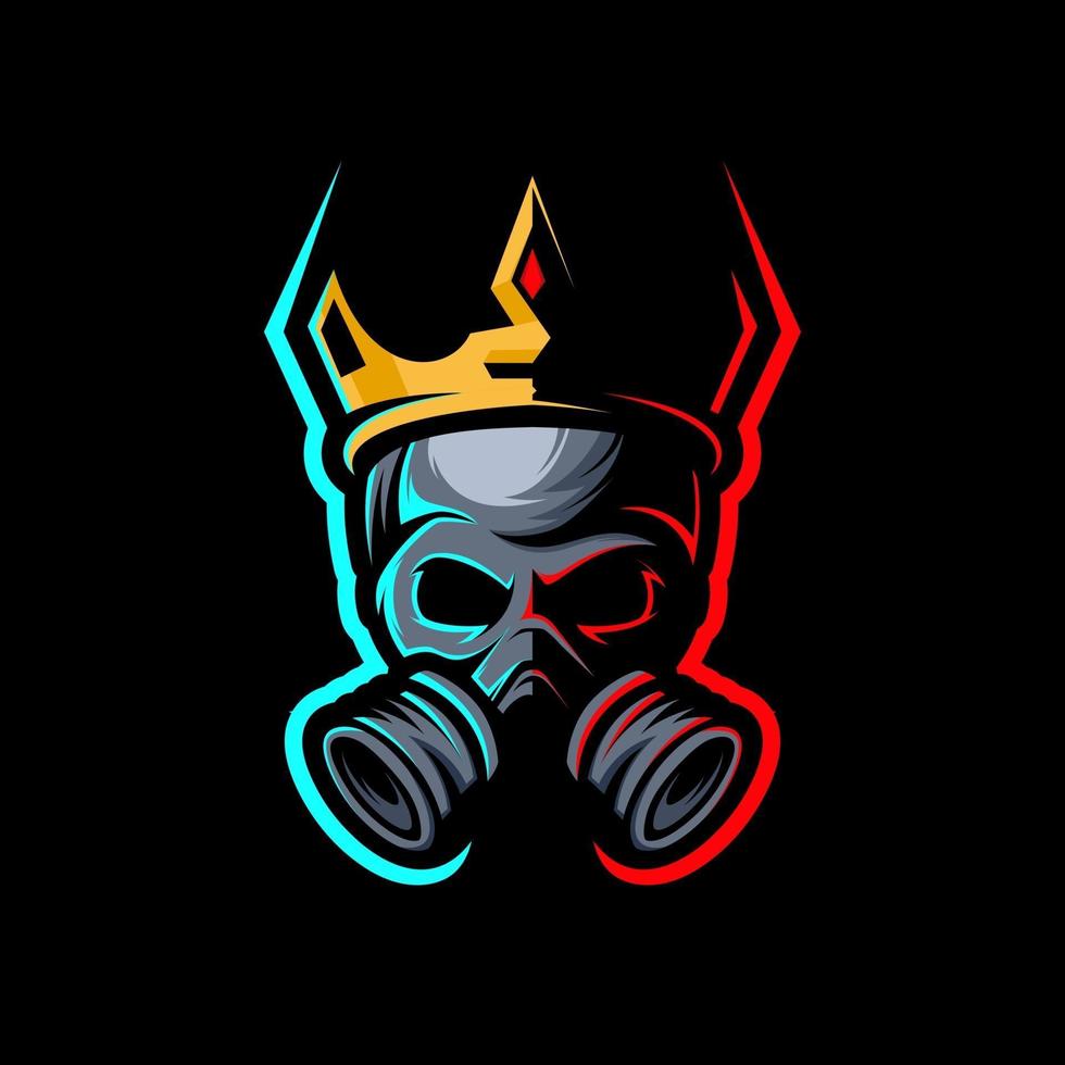 Skull mask with crown mascot vector