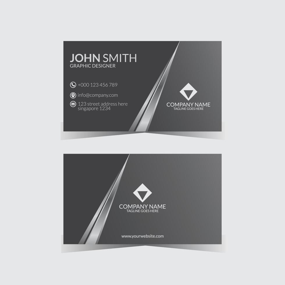 black silver business card design. vector