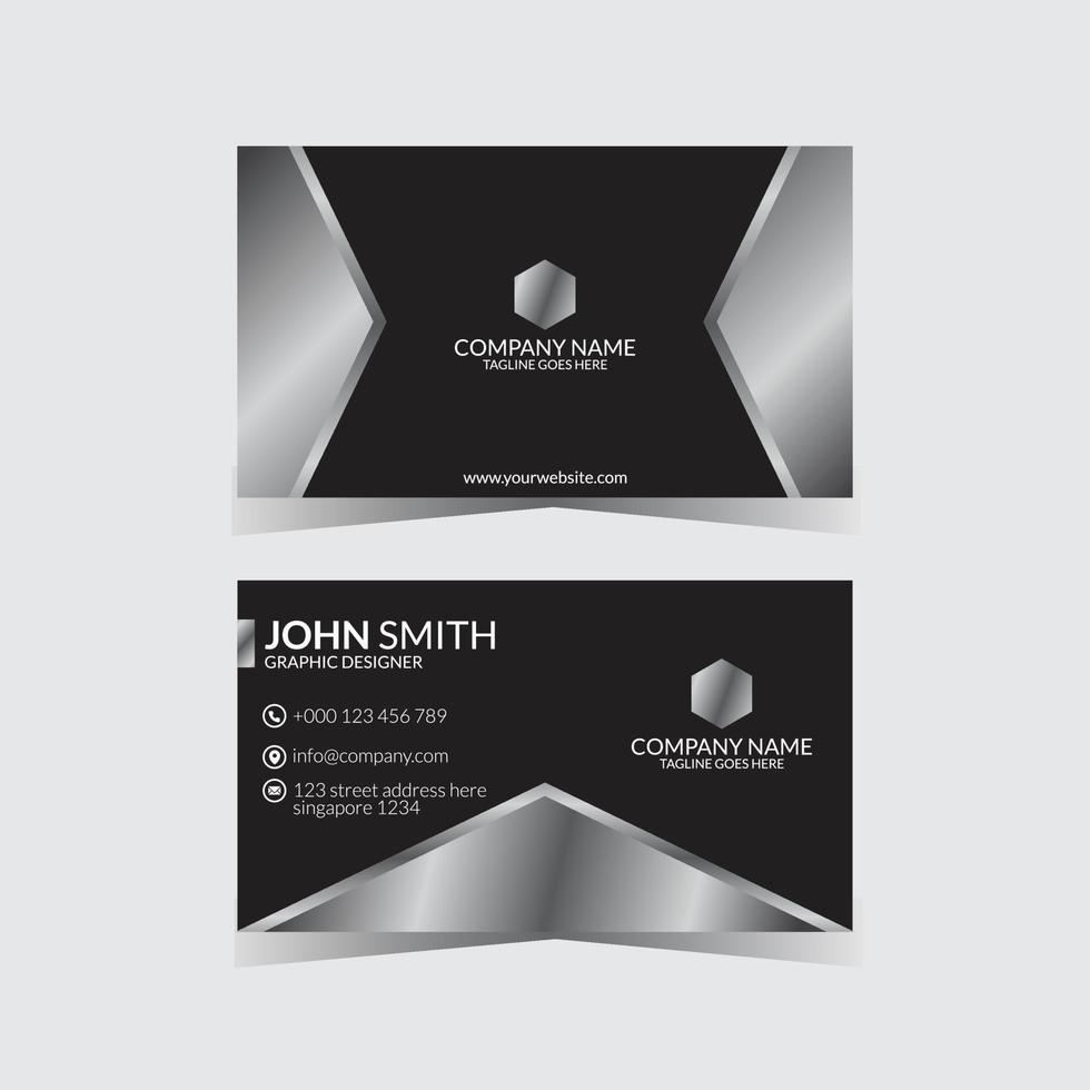 black silver business card. vector