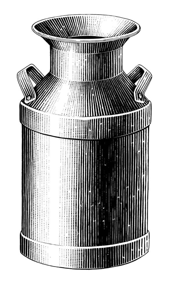 Milk can hand draw vintage art isolaed on white background vector