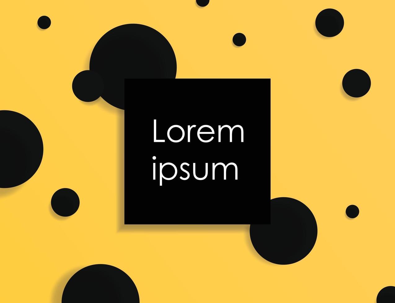 Square and circle black and yellow design vector