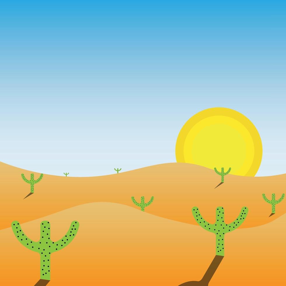 Morning desert illustration. vector