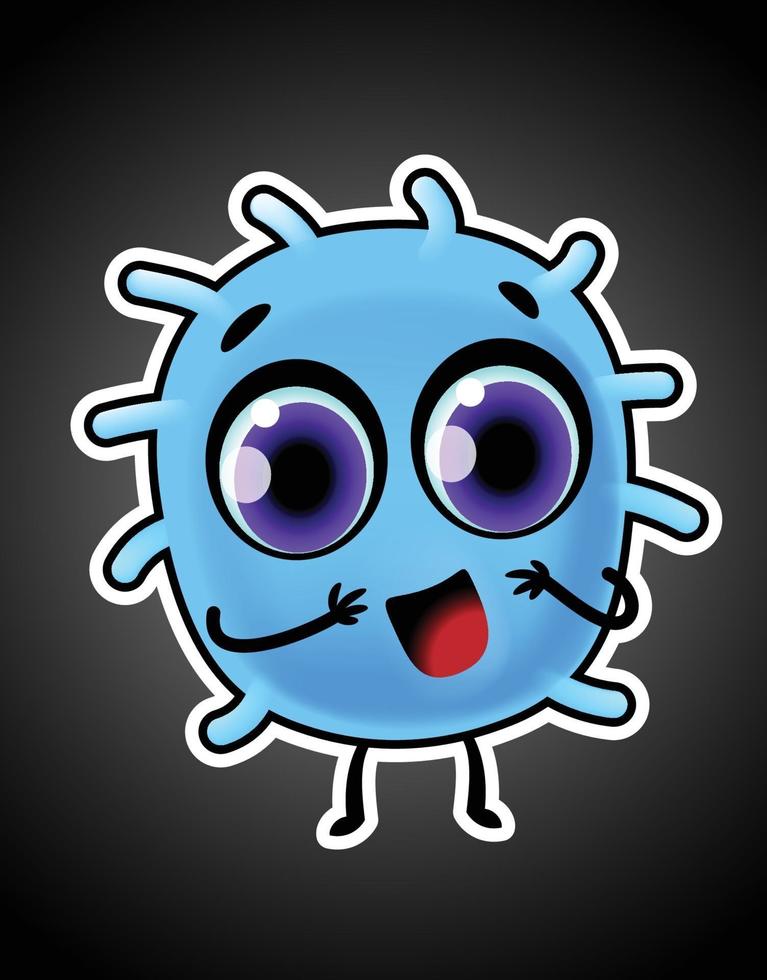 3D character illustration. Cute baby germ vector