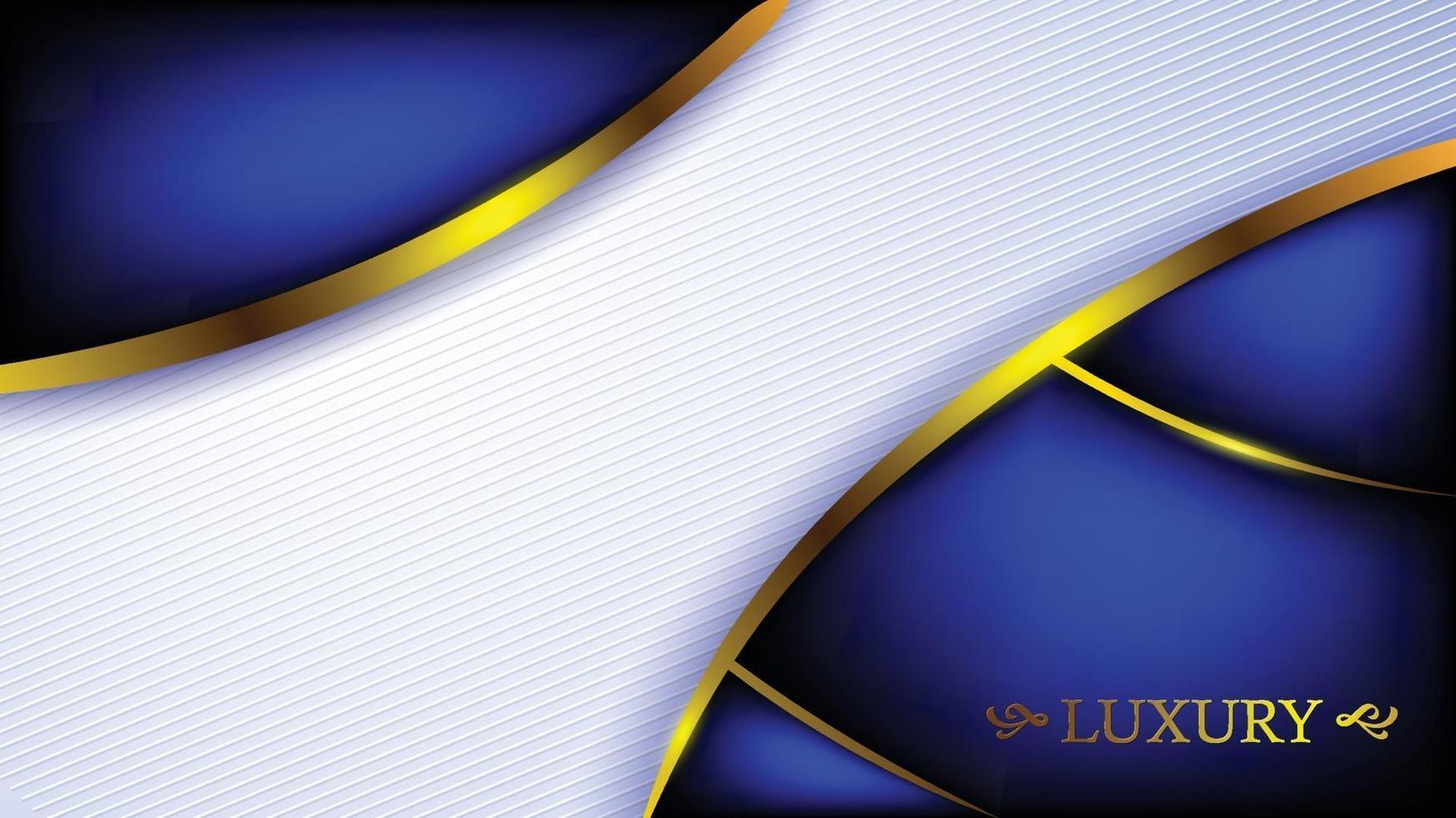 Dark blue background with white and gold lines. vector