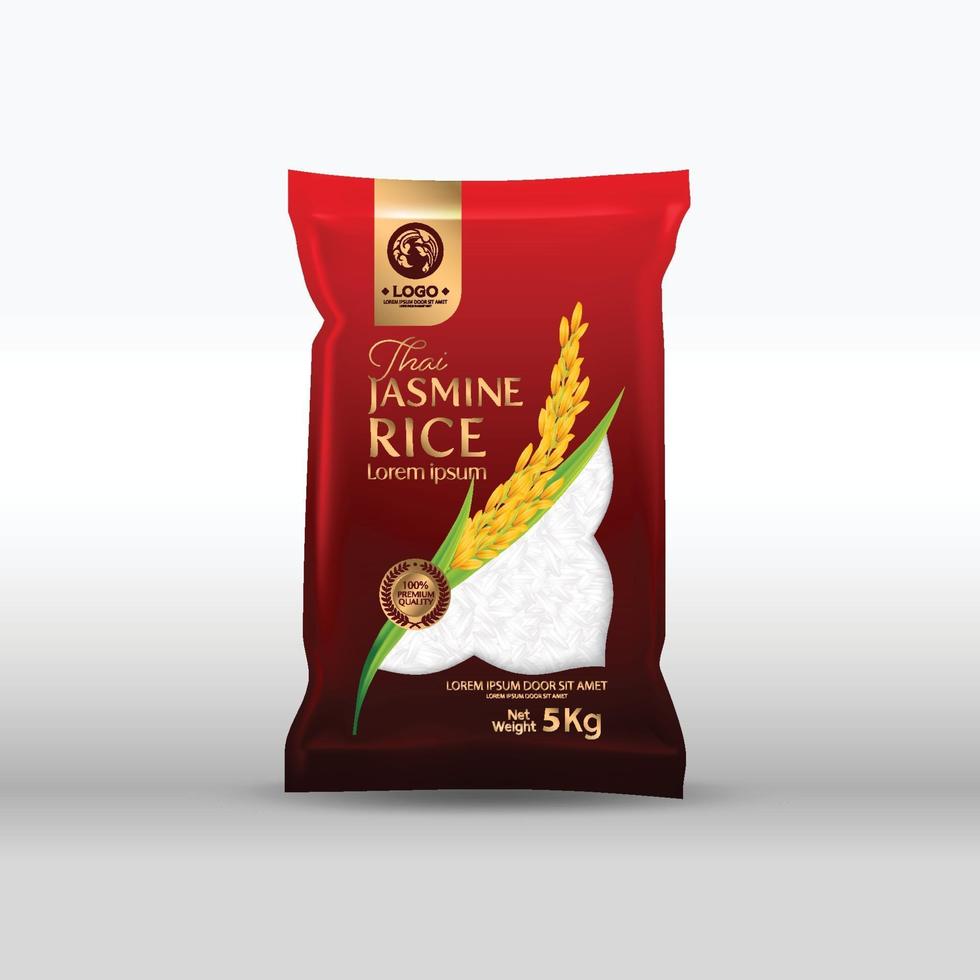 Download Rice Package Mockup Thailand Food Products Vector Illustration 1937759 Vector Art At Vecteezy