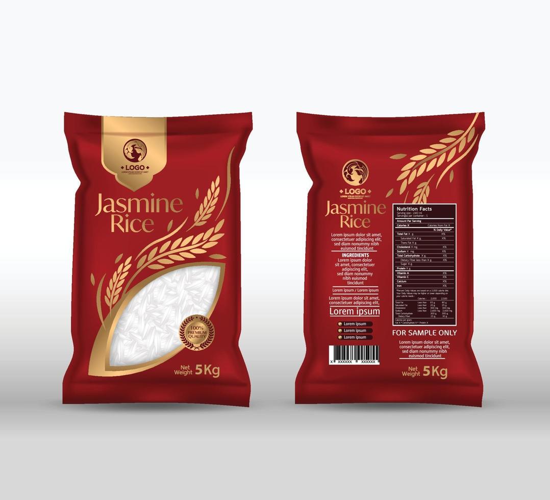 Rice Package Mockup Thailand food Products, vector illustration