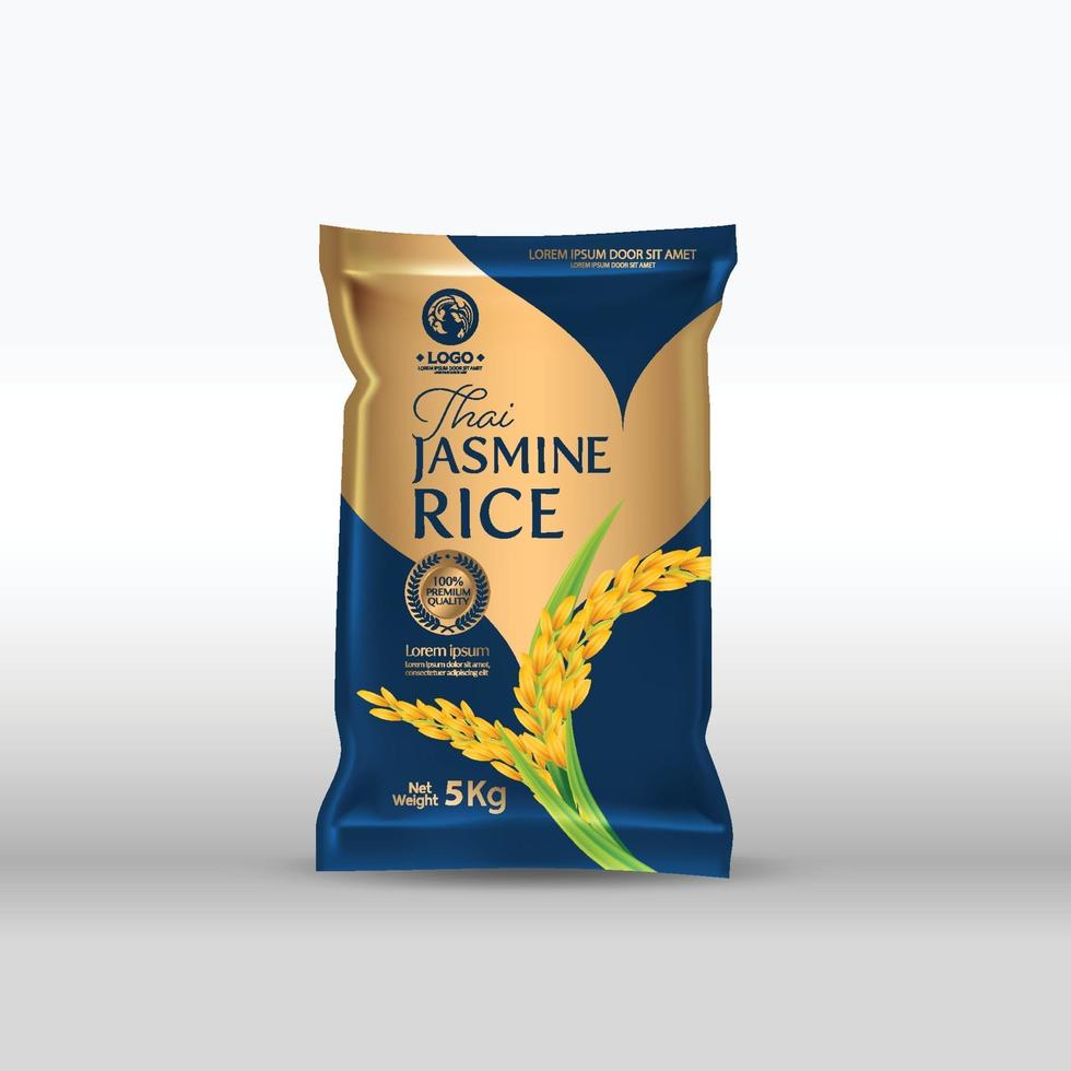 Rice Package Mockup Thailand food Products, vector illustration